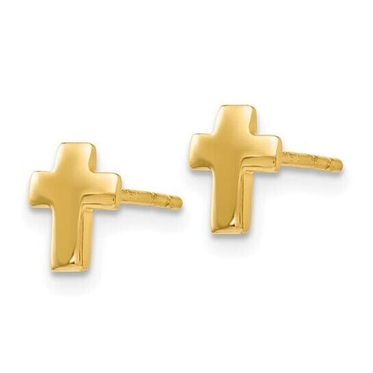 Leslie's 10K Yellow Gold Polished Cross Post Earrings