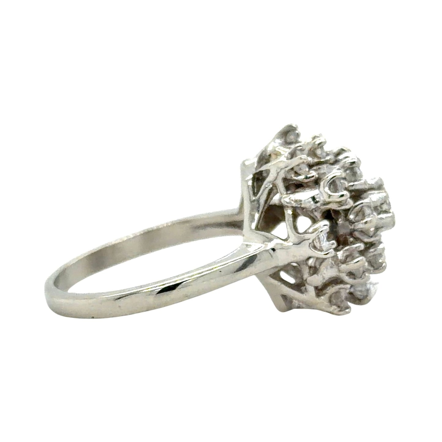 2/3ctw Diamond 14k White Gold Cocktail Ring 5.3g Size 7