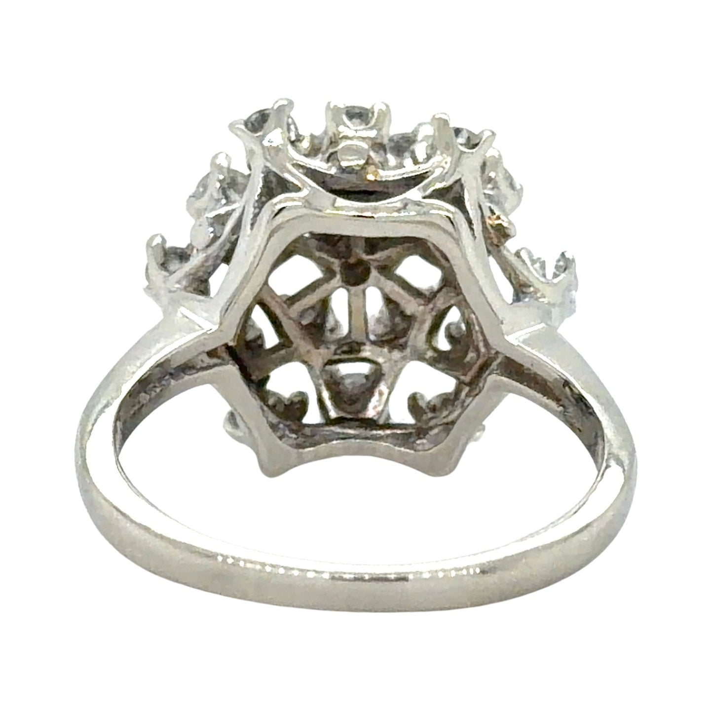 2/3ctw Diamond 14k White Gold Cocktail Ring 5.3g Size 7