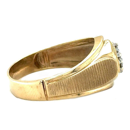 1/10ct Men’s Champagne Diamond 10k Yellow Gold Ring 4.2g Size 12