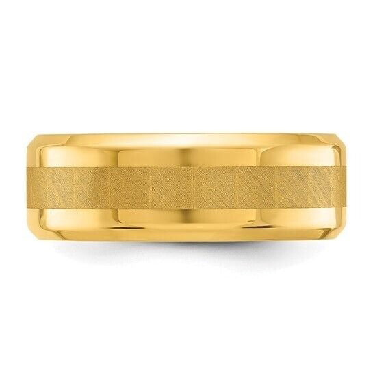 Chisel Titanium Polished Yellow IP-plated Brushed Center 8mm Band Ring SIZE 9