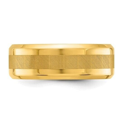 Chisel Titanium Polished Yellow IP-plated Brushed Center 8mm Band Ring SIZE 9