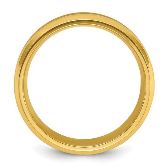 Chisel Titanium Polished Yellow IP-plated Brushed Center 8mm Band Ring SIZE 9