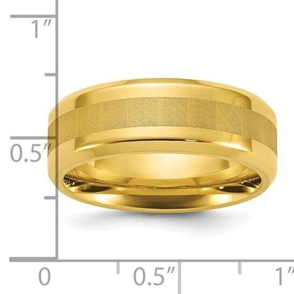 Chisel Titanium Polished Yellow IP-plated Brushed Center 8mm Band Ring SIZE 9