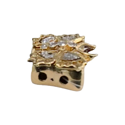 10k Yellow Gold 1/10ctw Diamond Butterfly Bracelet Slide 8.3g