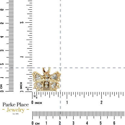 10k Yellow Gold 1/10ctw Diamond Butterfly Bracelet Slide 8.3g