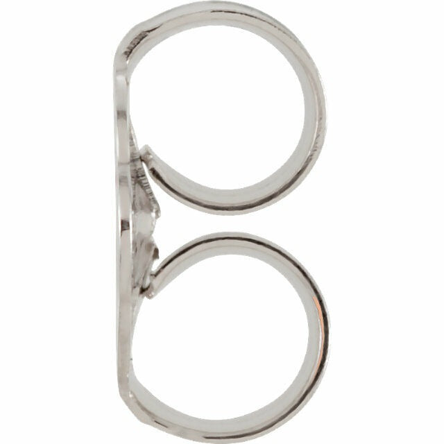 14K White Gold Push/On-Screw-Off Earring Back With 3.7 mm Pad (Individual)