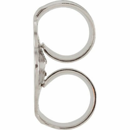 14K White Gold Push/On-Screw-Off Earring Back With 3.7 mm Pad (Individual)