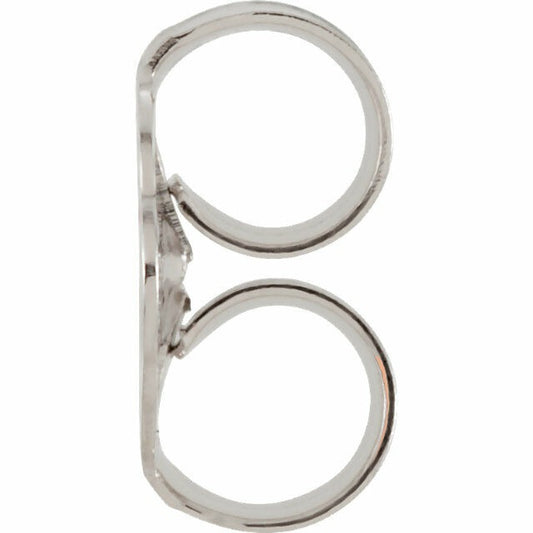 14K White Gold Push/On-Screw-Off Earring Back With 3.7 mm Pad (Individual)