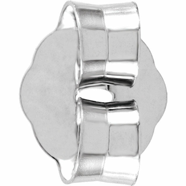 14K White Gold Push/On-Screw-Off Earring Back With 3.7 mm Pad (Individual)