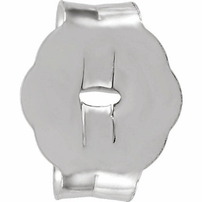 14K White Gold Push/On-Screw-Off Earring Back With 3.7 mm Pad (Individual)