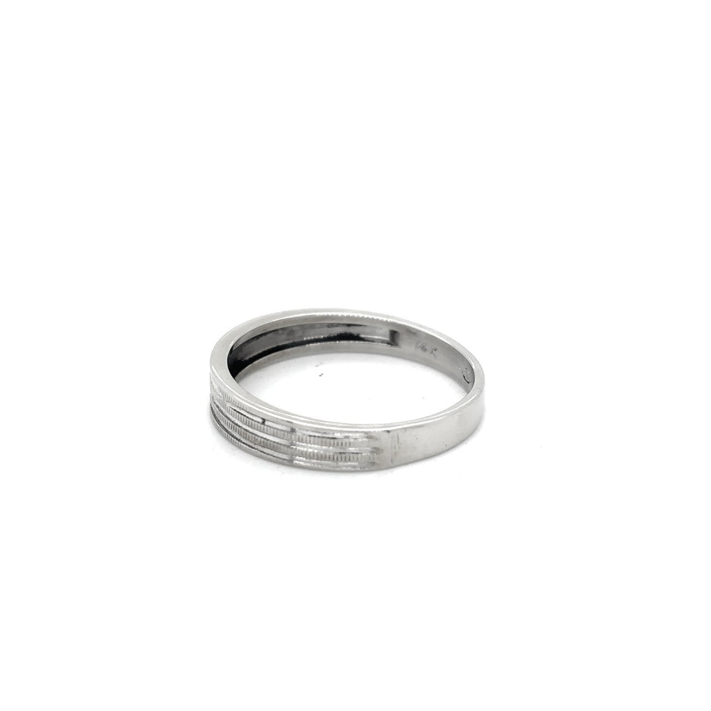 3.7mm Wedding Band Ring  14K White Gold 1.8g Size 6.25