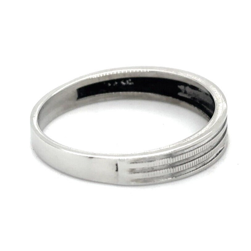3.7mm Wedding Band Ring  14K White Gold 1.8g Size 6.25