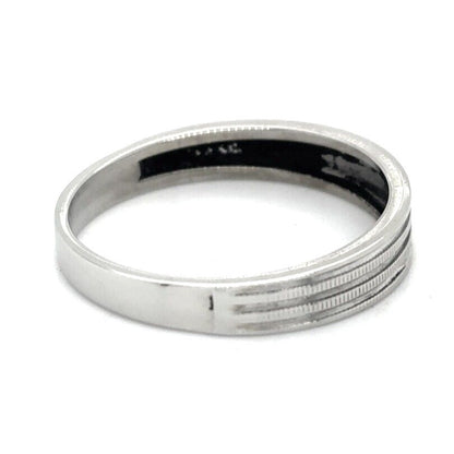3.7mm Wedding Band Ring  14K White Gold 1.8g Size 6.25