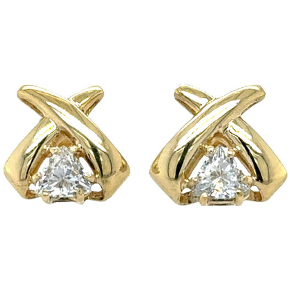 10k Yellow Gold CZ Earrings 2.8g