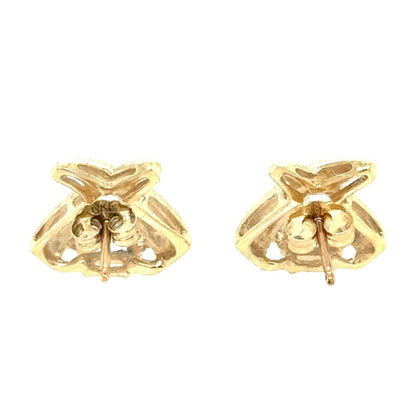 10k Yellow Gold CZ Earrings 2.8g