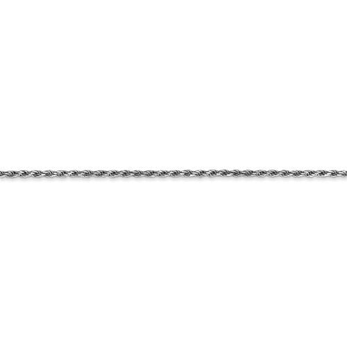 14K White Gold 1.3mm Diamond-Cut Rope Chain Necklace 16-Inch