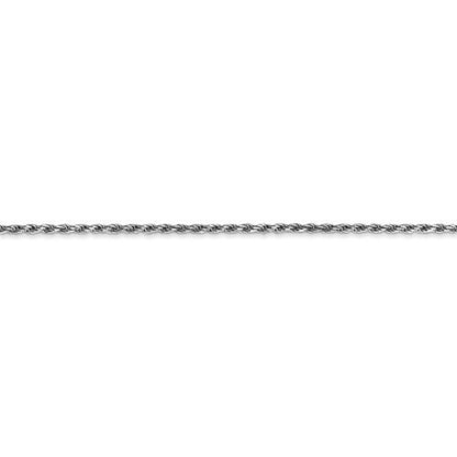 14K White Gold 1.3mm Diamond-Cut Rope Chain Necklace 16-Inch