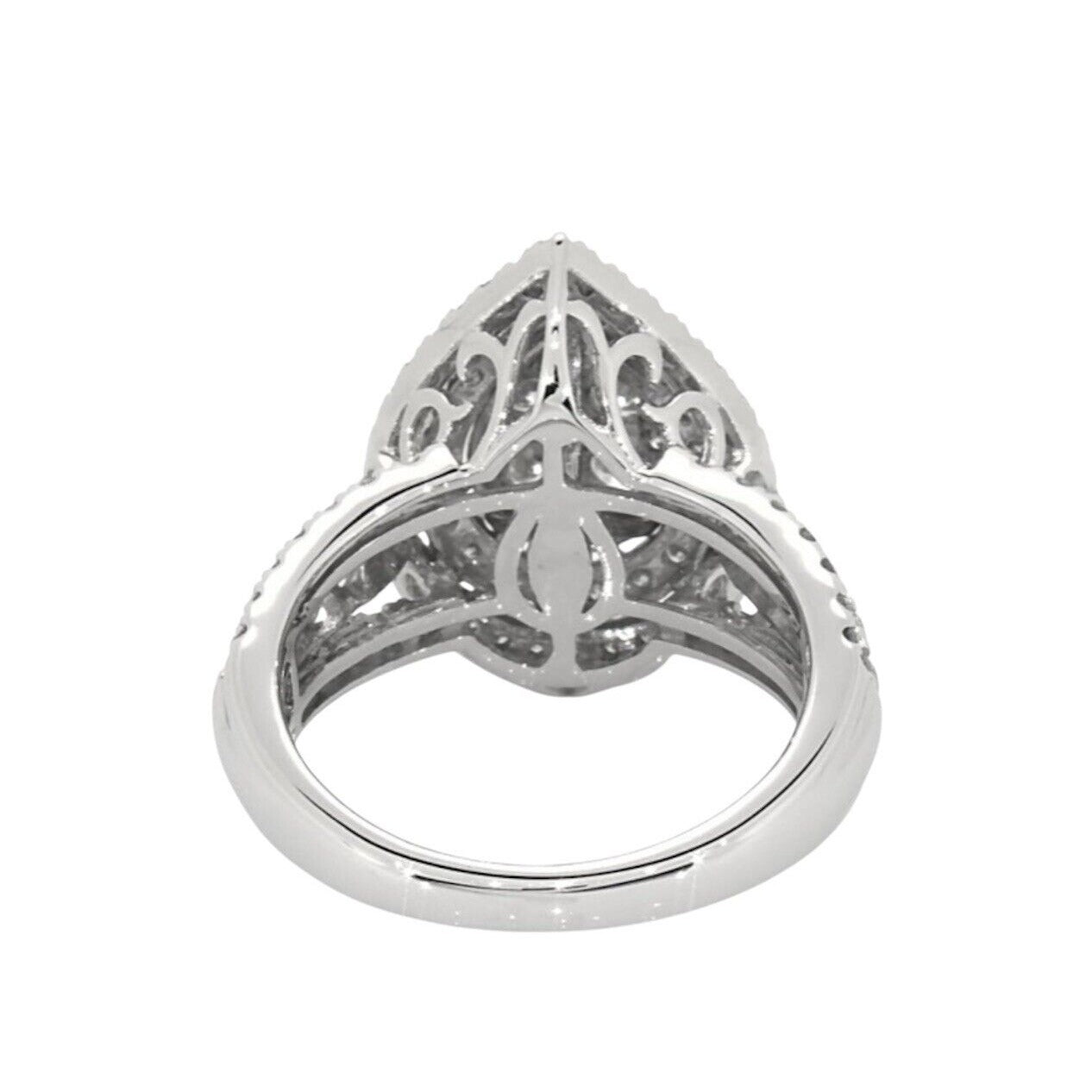 2ct Multi Diamond Pear Shaped Engagement Ring 10K White Gold Ring 6.2g Size 7.25