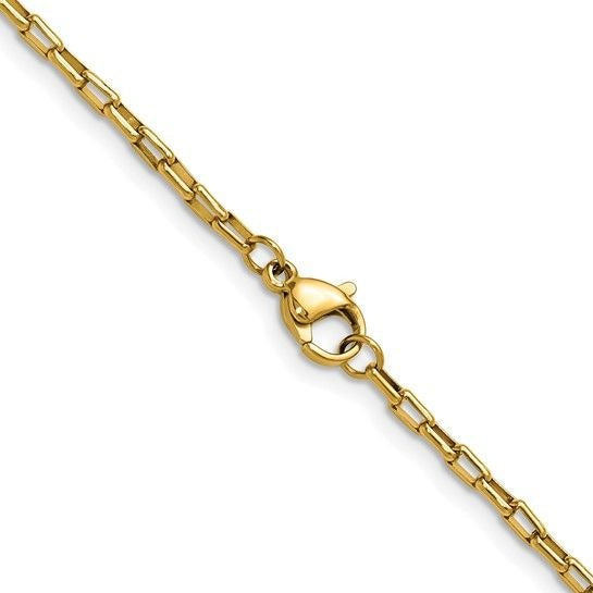Chisel Stainless Steel Yellow  2.2mm 20 Inch Box Paperclip Chain Necklace