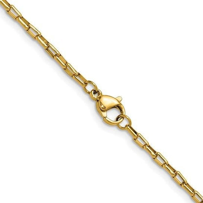 Chisel Stainless Steel Yellow  2.2mm 20 Inch Box Paperclip Chain Necklace