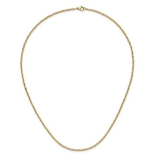 Chisel Stainless Steel Yellow  2.2mm 20 Inch Box Paperclip Chain Necklace