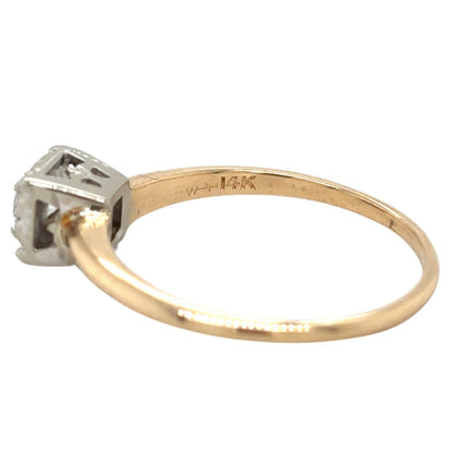 14k Yellow Gold 1/4ctw Diamond Solitaire Size 7.5Ring 2.0g (SI1-3,G-H)