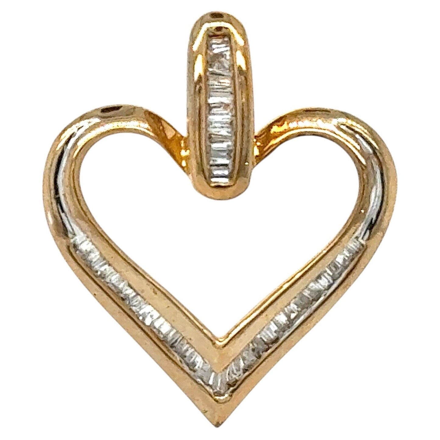 1/3ctw Diamond Accent 10k Yellow Gold Heart Pendant 2.1g