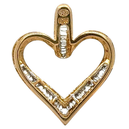 1/3ctw Diamond Accent 10k Yellow Gold Heart Pendant 2.1g
