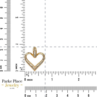 1/3ctw Diamond Accent 10k Yellow Gold Heart Pendant 2.1g