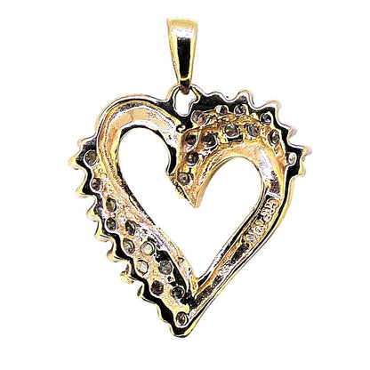 1/4ct Diamond Heart Pendant In 10k Yellow Gold Solid 2.0g