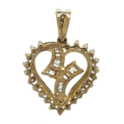 1/2ctw Diamond Heart Pendant 10k Yellow Gold 2.6g