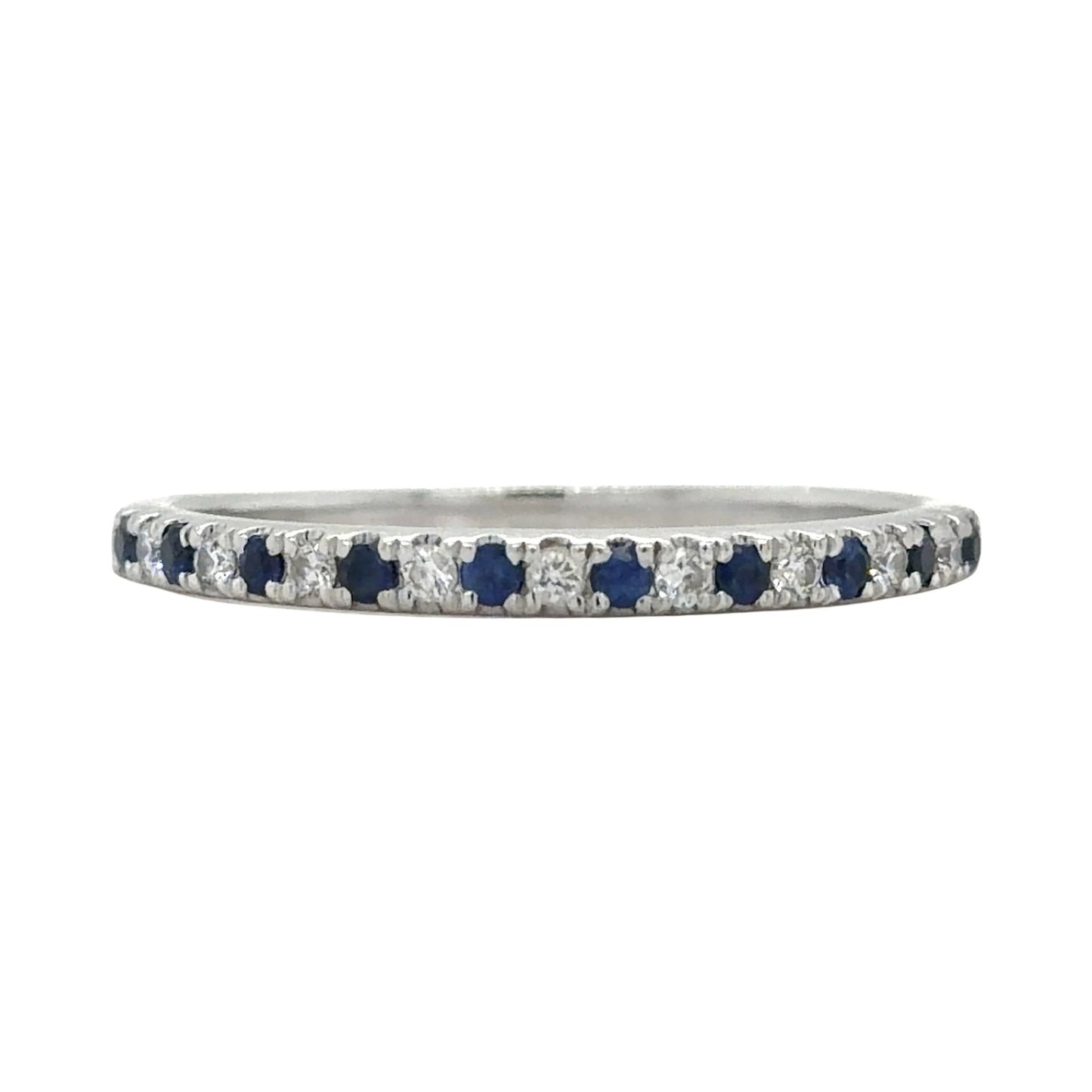 Vera Wang 1/4ctw Diamond & Sapphire 14k White Gold Band Ring 2.8g Size 11.25