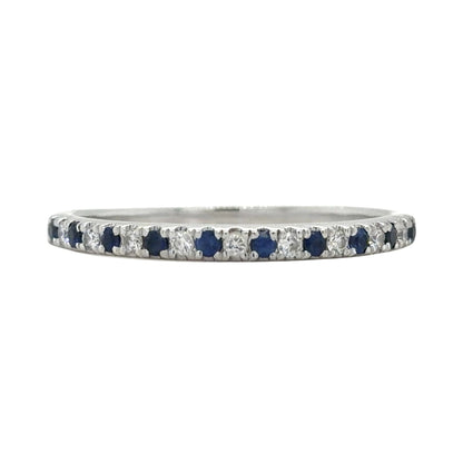 Vera Wang 1/4ctw Diamond & Sapphire 14k White Gold Band Ring 2.8g Size 11.25