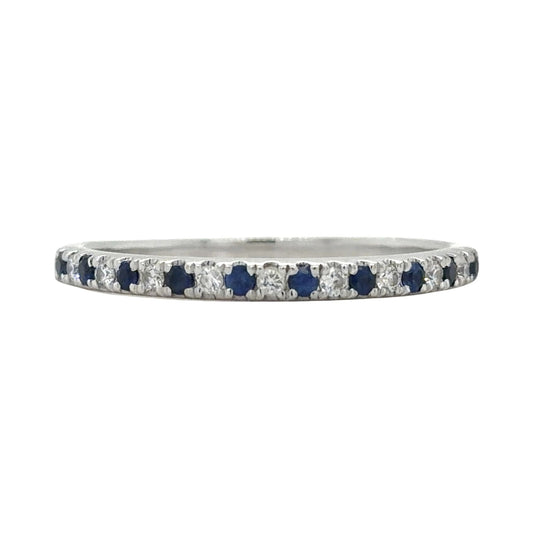 Vera Wang 1/4ctw Diamond & Sapphire 14k White Gold Band Ring 2.8g Size 11.25