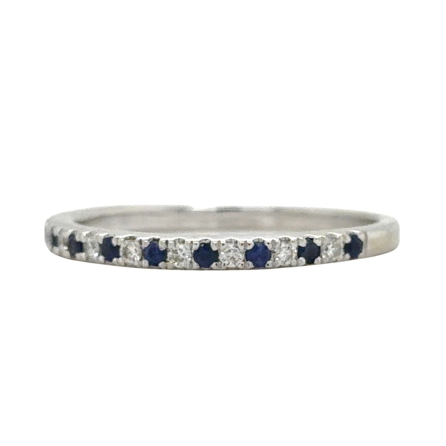 Vera Wang 1/4ctw Diamond & Sapphire 14k White Gold Band Ring 2.8g Size 11.25