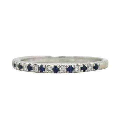 Vera Wang 1/4ctw Diamond & Sapphire 14k White Gold Band Ring 2.8g Size 11.25