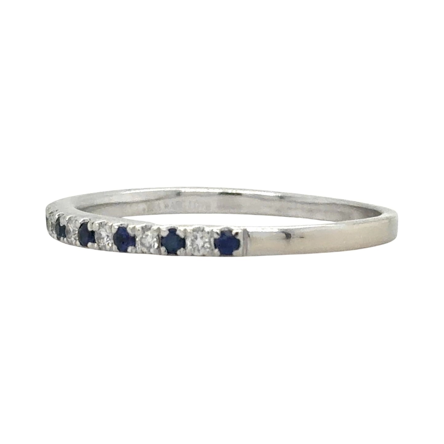 Vera Wang 1/4ctw Diamond & Sapphire 14k White Gold Band Ring 2.8g Size 11.25