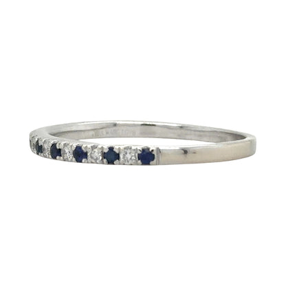 Vera Wang 1/4ctw Diamond & Sapphire 14k White Gold Band Ring 2.8g Size 11.25