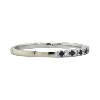 Vera Wang 1/4ctw Diamond & Sapphire 14k White Gold Band Ring 2.8g Size 11.25