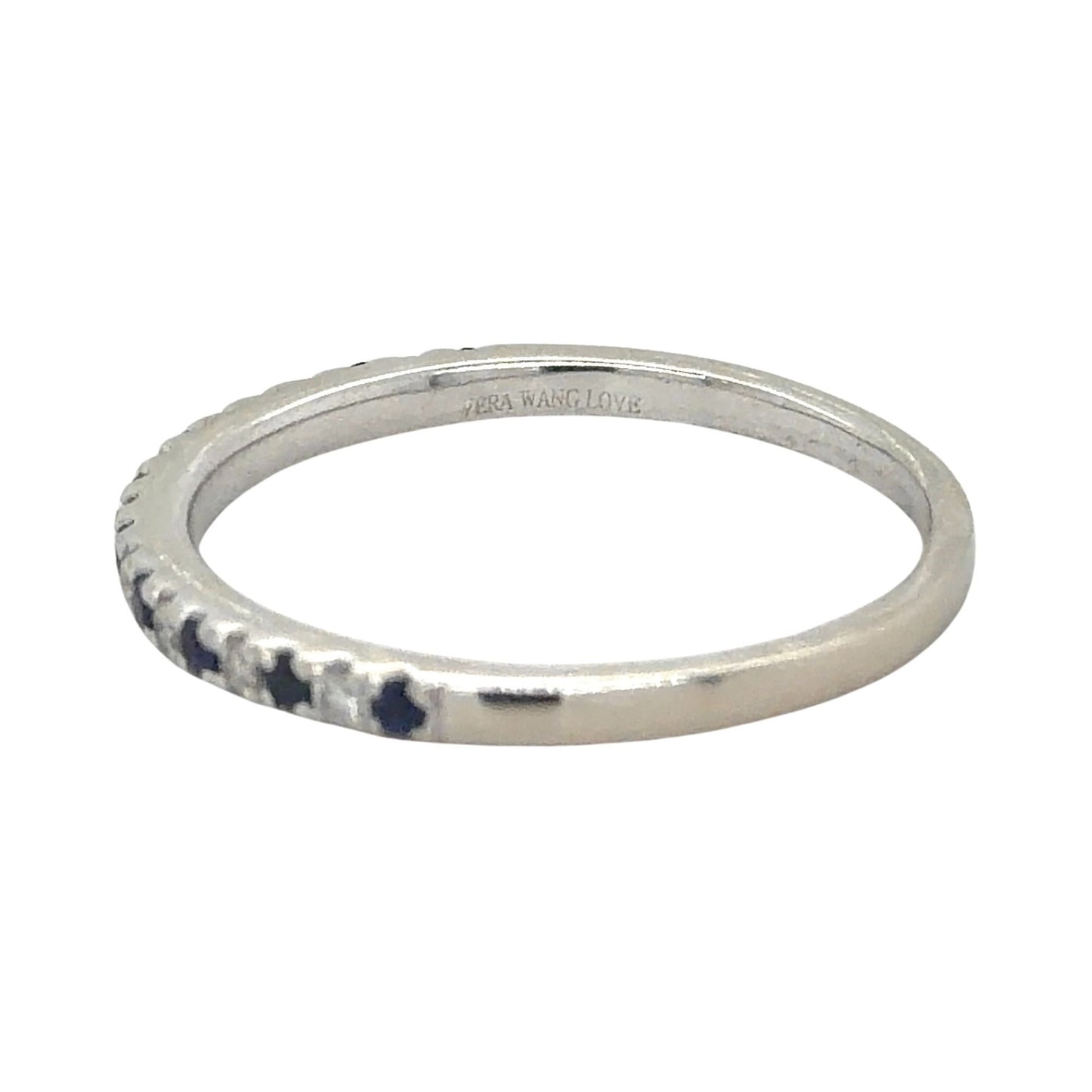 Vera Wang 1/4ctw Diamond & Sapphire 14k White Gold Band Ring 2.8g Size 11.25