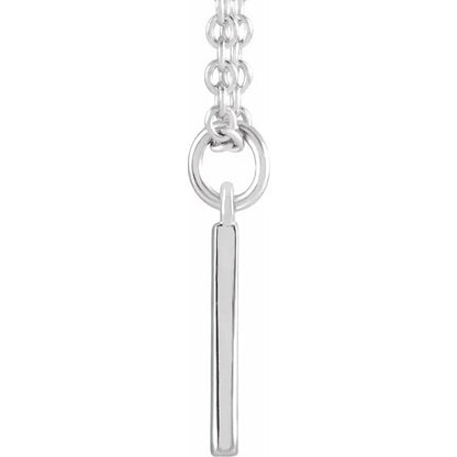 Initial A Dangle Necklace Sterling Silver 18" Chain
