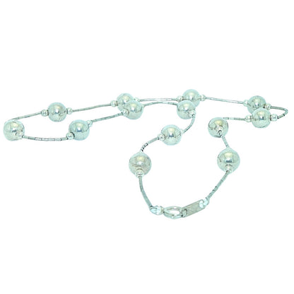 Sterling Silver Beaded Necklace 16 Inches Round Beads 925 Vintage Jewelry