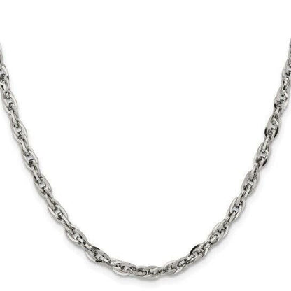 Chisel Stainless Steel Fancy Twisted Link Necklace, 30"