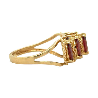 Five-Stone Marquise Garnet 14k Yellow Gold Ring 3.0g Size 6.5