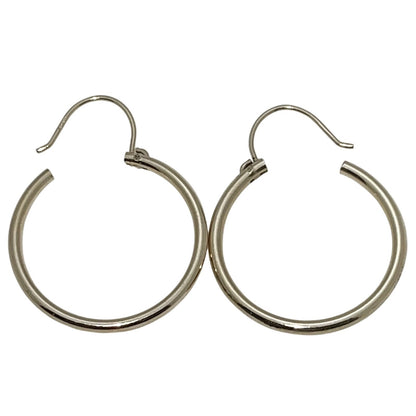 14K Yellow Gold Hollow Hoop Earrings 1.1g Lightweight Womens Jewelry