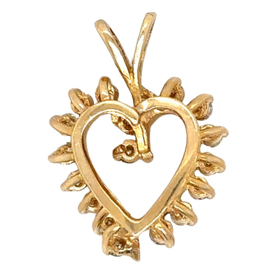1/3ct Diamond Heart 14k Yellow Gold Pendant 2.5g