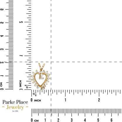 1/3ct Diamond Heart 14k Yellow Gold Pendant 2.5g