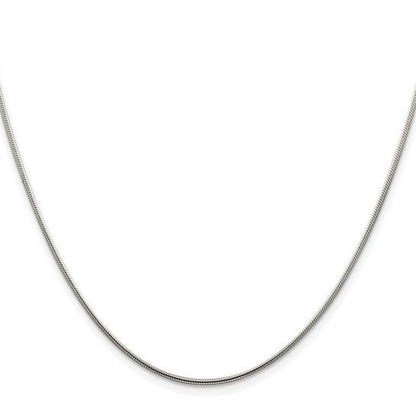 Sterling Silver Rhodium-Plated 1.25mm 22" Snake Chain Necklace