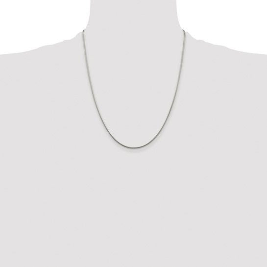 Sterling Silver Rhodium-Plated 1.25mm 22" Snake Chain Necklace